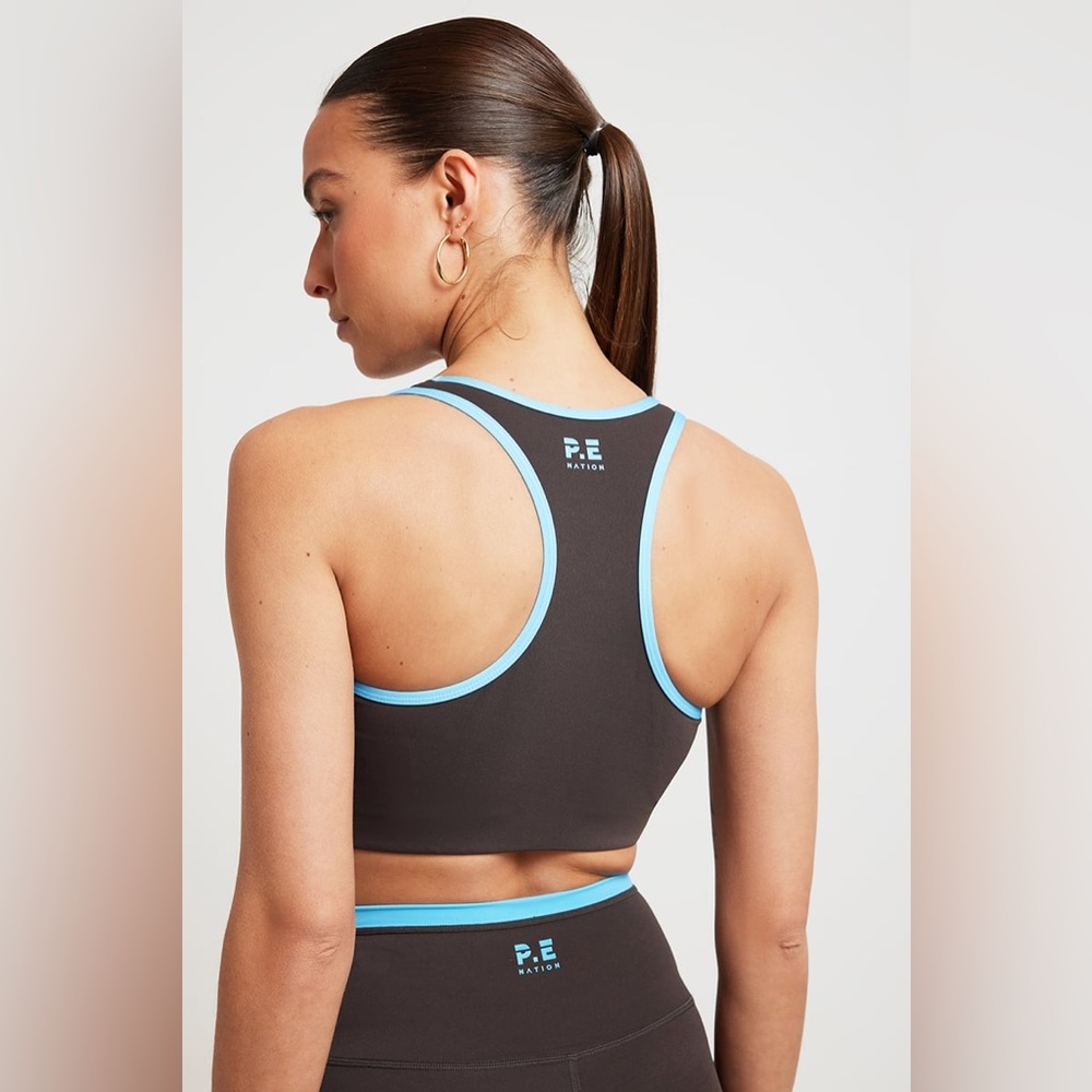 P.E Nation Stellar Bra + Vita Full Length Legging Set | Turkish Coffee/Turquoise